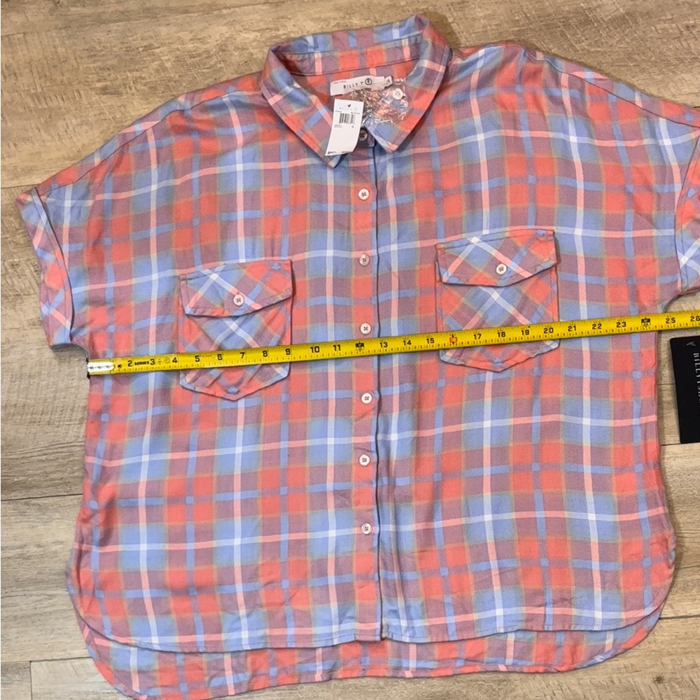 NWT Billy T. Women’s Easy Peasy Plaid Front Button Shirt Size XL - Picture 8 of 10